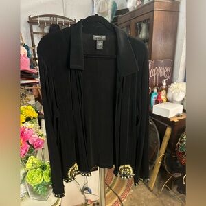 Morgan Cole Black Embellished Open Cardigan